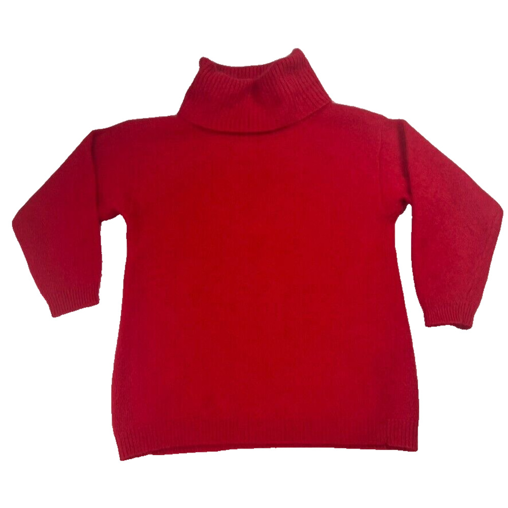 Rafaella Sweater Womens M Red 45% Angora 40% Lambswool Cowl Neck Pullover